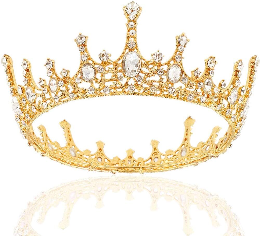 NODG Gold Crowns for Women Queen Tiaras Crystal Wedding Crown…