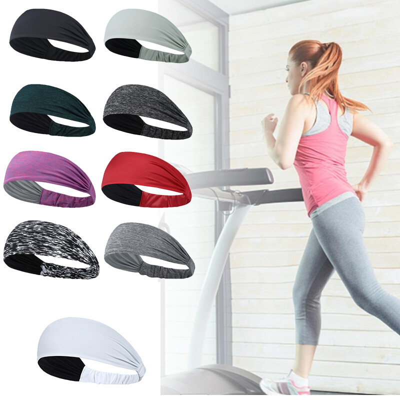 Women Men Sweatband Yoga Sweat Bands Elastic Wide Headbands for Running Workout