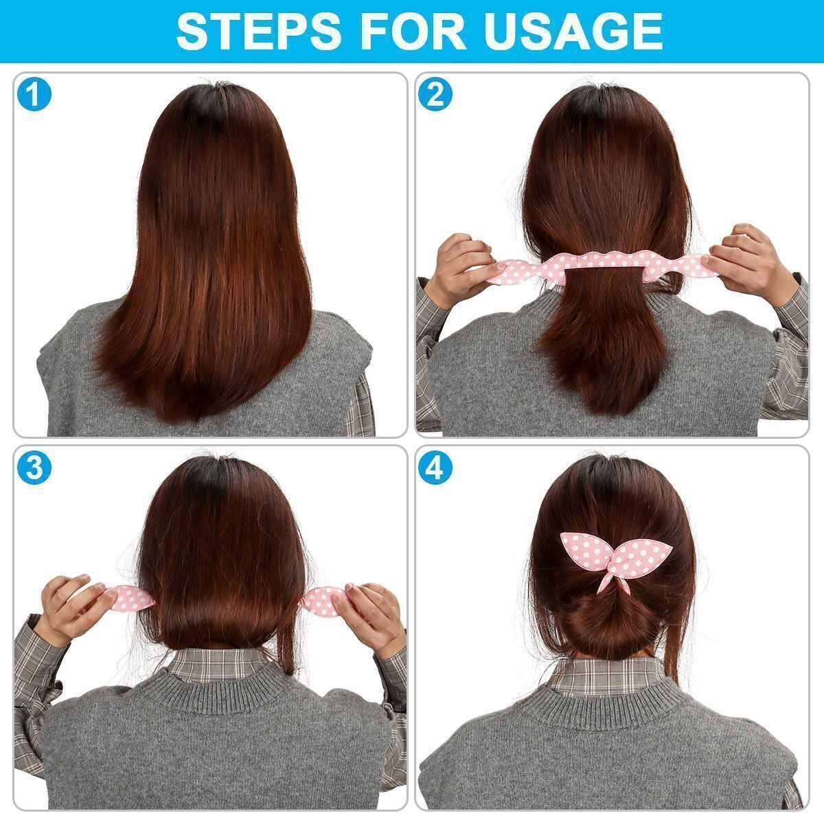 Deft Hair Bun Maker Bow Donut Cloth Makers French Twist Clip Magic Headband Tool