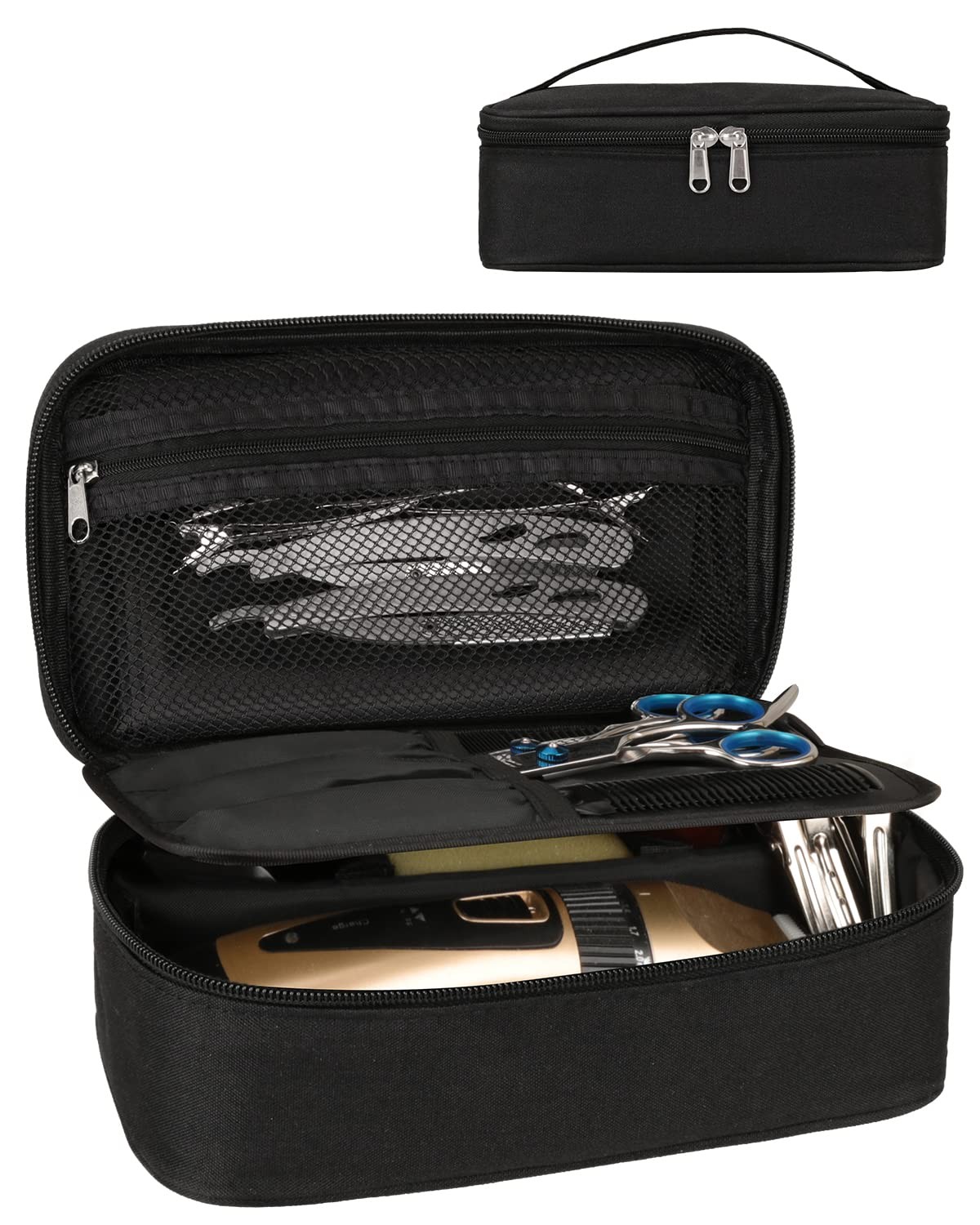 Meiiy Barber Tool Bag, Hair Clipper Bag Cutting 9x5x2.8 inches, Black-s
