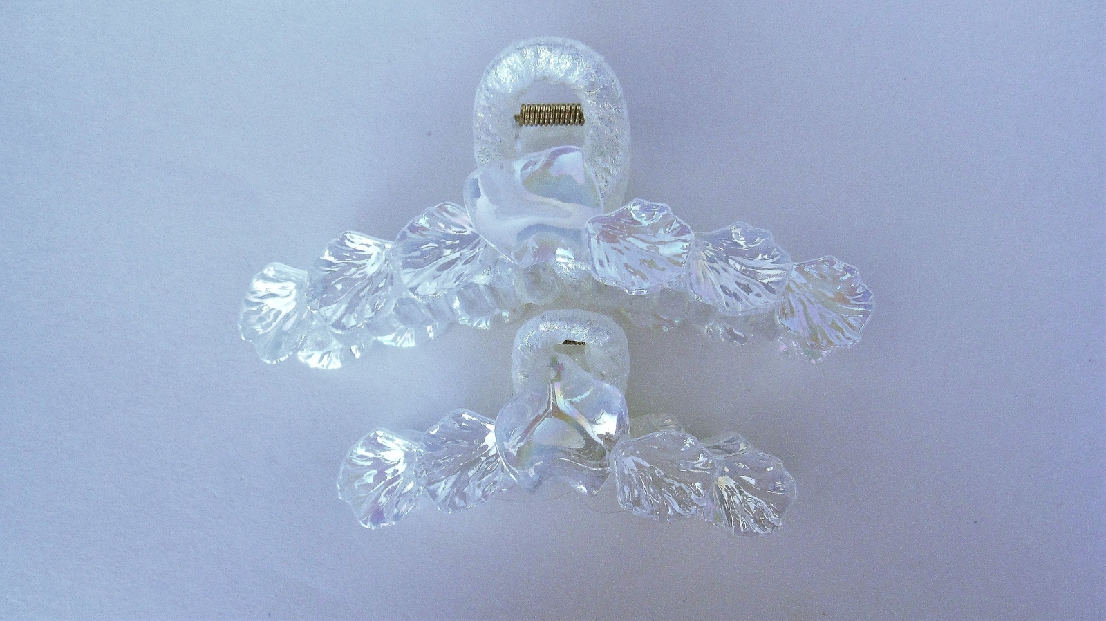 Large or medium pearly white iridescent shell design hair claw clip
