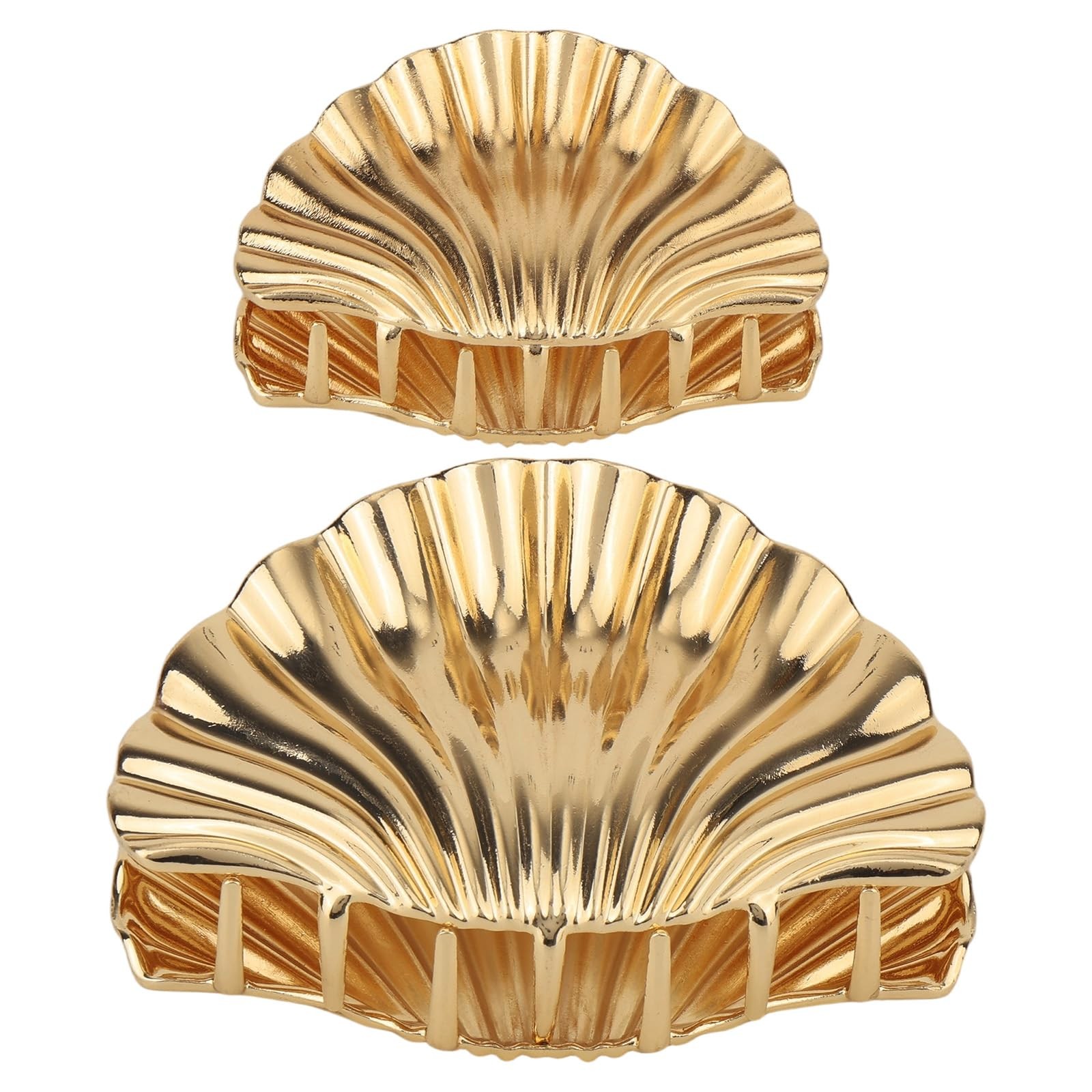 2pcs Seashell Hair Clip, Fashionable Metal Hairpin 1 Count (Pack of 2), gold