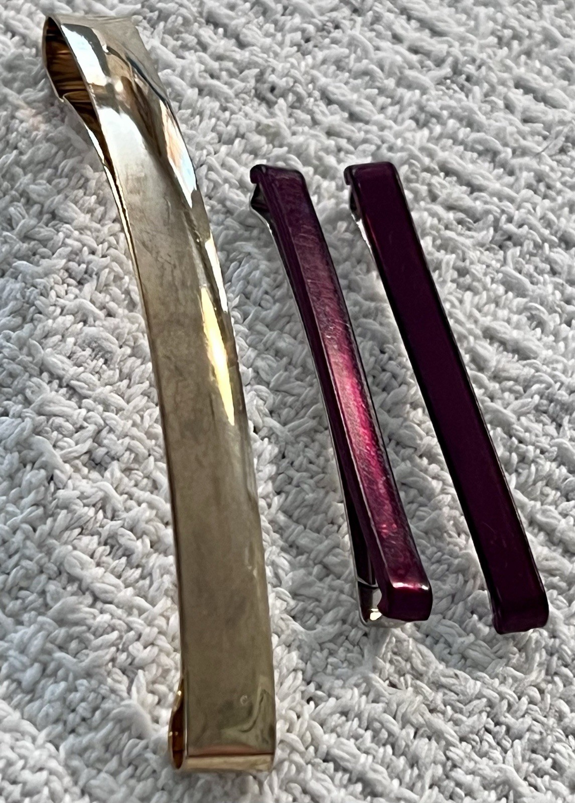 Vintage Goody Stay Tight Clasp Clip Hair Barrettes 2” USA Reddish Brown Gold 3”