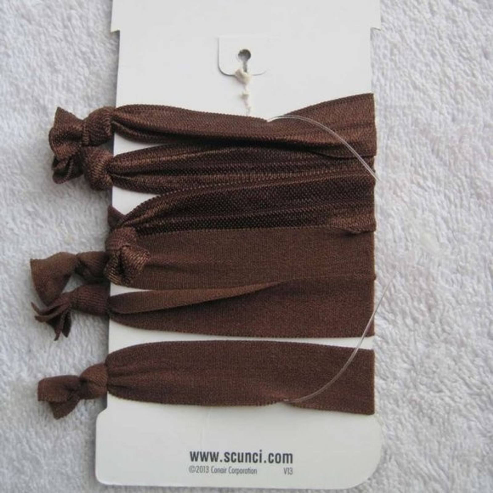 6 Scunci Brunette Knotted Ribbon Elastics Ponytailer Hair Bands No Metal Shiny