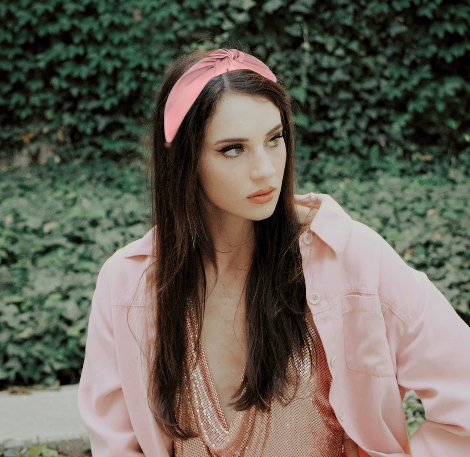 Dusty Pink Satin Knotted Headband Silk Quality Fabric Fashion Head Band