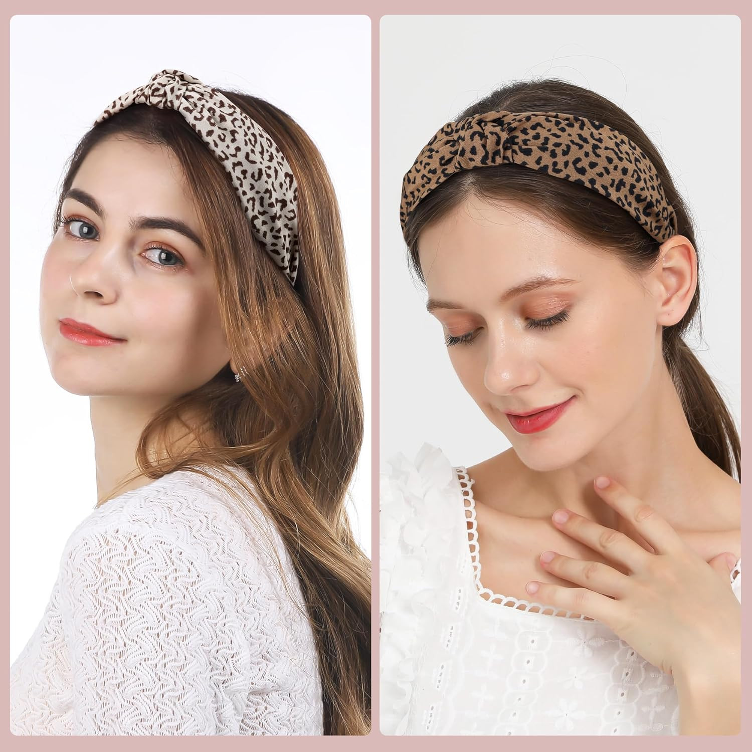 Headbands for Women, 9Pcs Fashion Knotted Headband Leopard Knot Hairband | Cute
