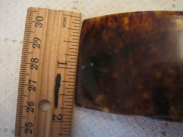 VTG ART DECO HAIR BARRETTE FAUX TORTOISE SHELL 4.5 in Across BROWNS GOLDS