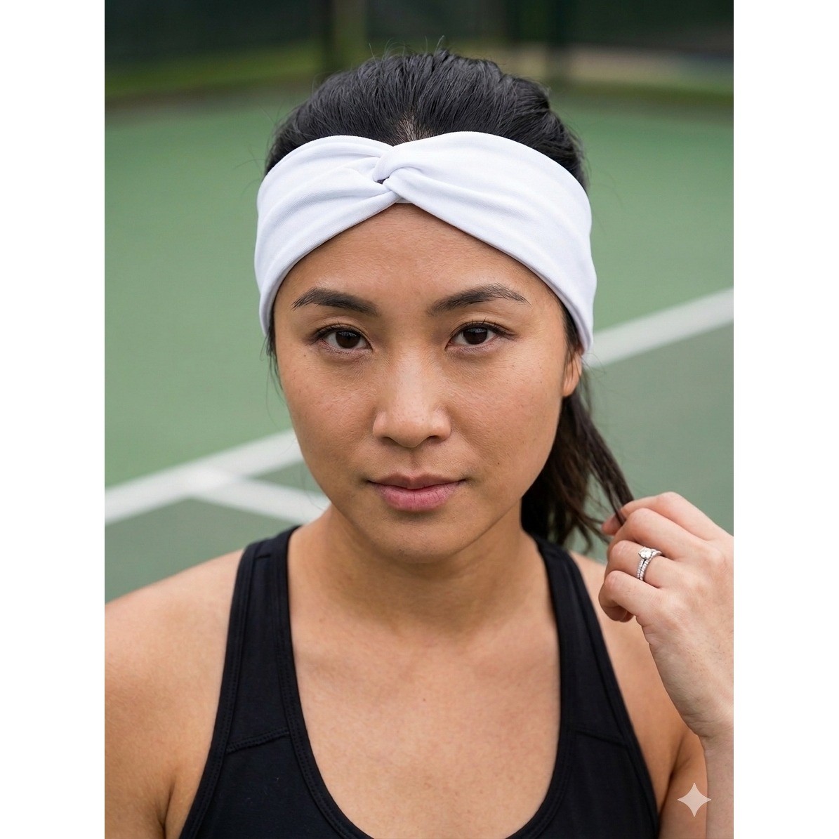 PrinceTech Headband White Twist Front Athletic Tennis Hairband PRNCWA003