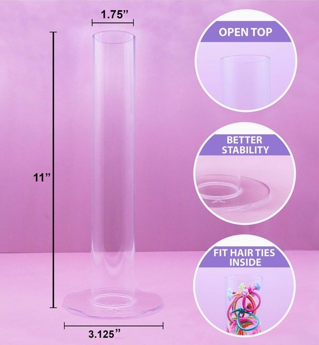 Clear Scrunchie Holder Stand, Acrylic Scrunchie Display, 11 Inches Tall