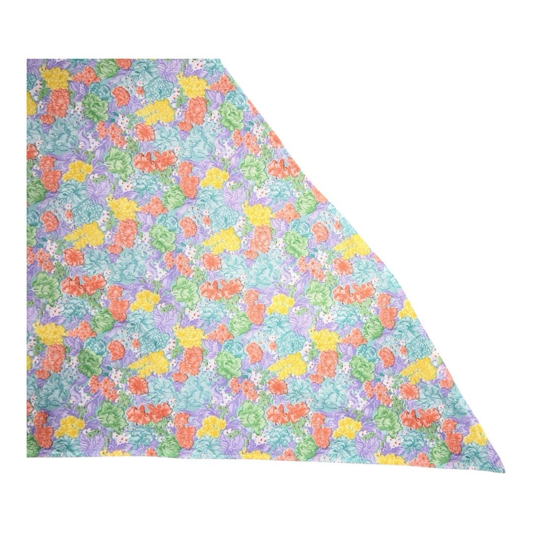 Vintage Pastel Floral Headscarf Stretch 60s Era Triangle Style Retro Pinup