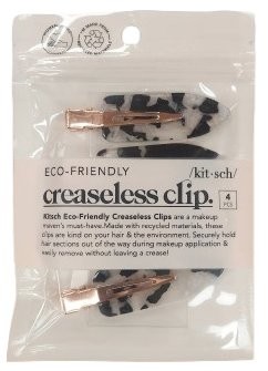 KITSCH Eco Friendly Creaseless Hair Clips No Bend Makeup Styling 4 Pc