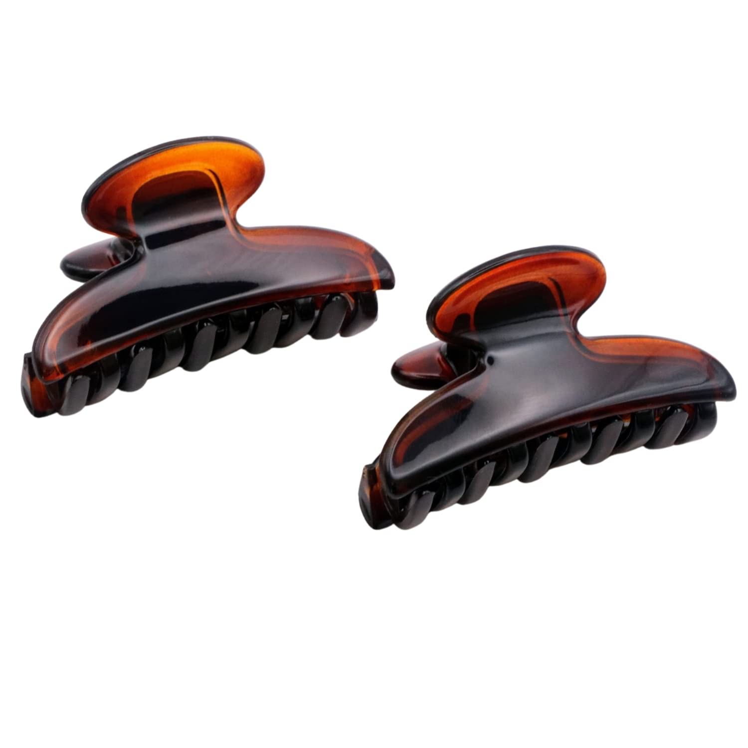 Parcelona French Glossy Oval Small 1 Count (Pack of 2), Tortoise Shell Brown