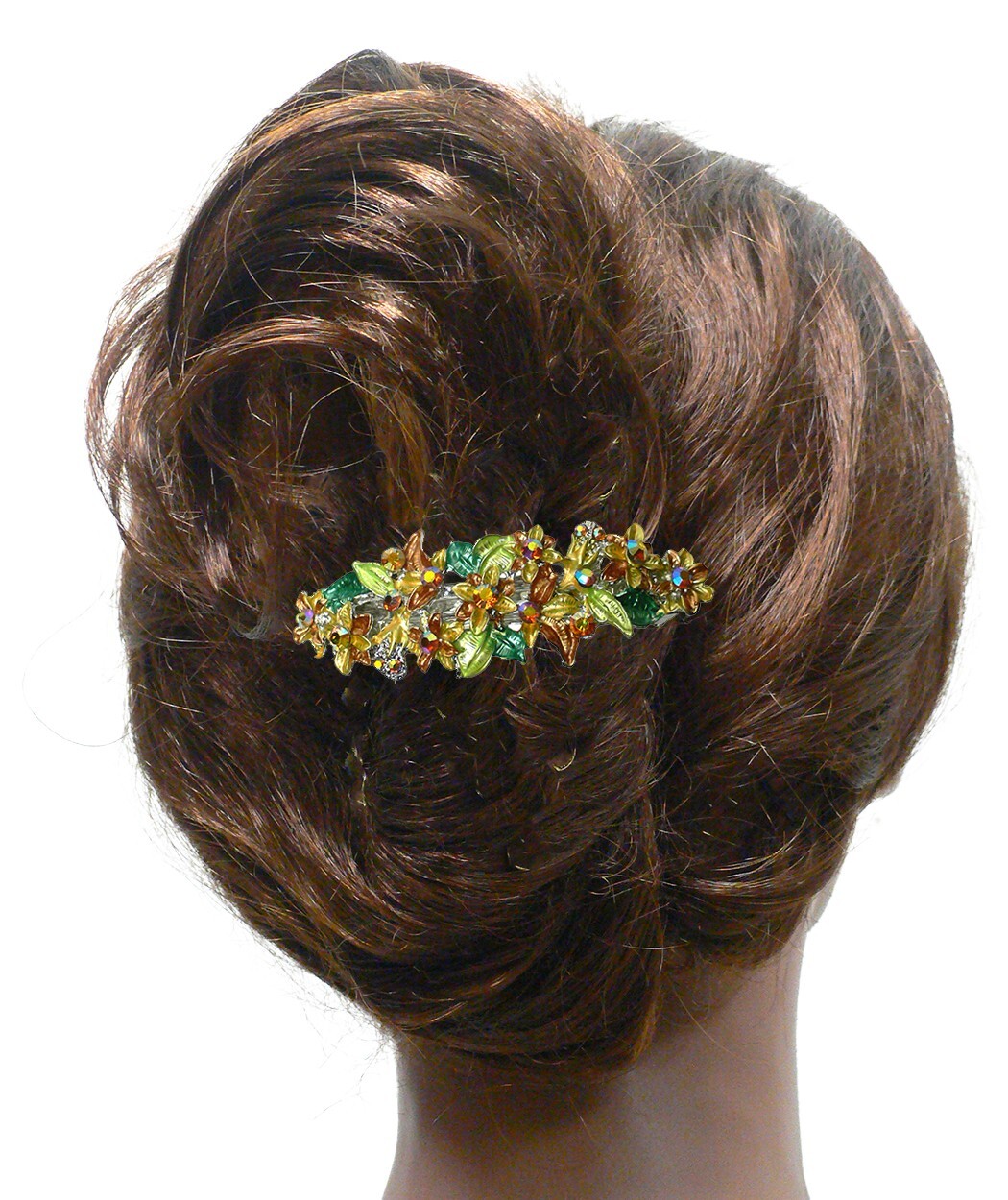 Set of 8 JCGY Large Flower Barrettes High Quality Hand Painting YY86800-1-8