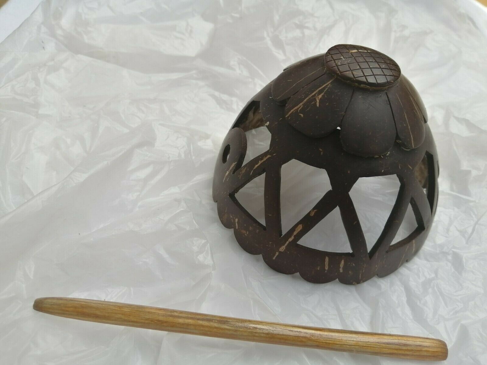 Caved Coconut Shell Traditional Bun Hair pin Decorative Vintage Women Sri Lanka