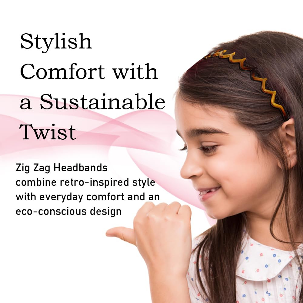Zig Zag Headbands, Recycled Plastic Wavy Hair Band with Teeth, Headbands for Wom