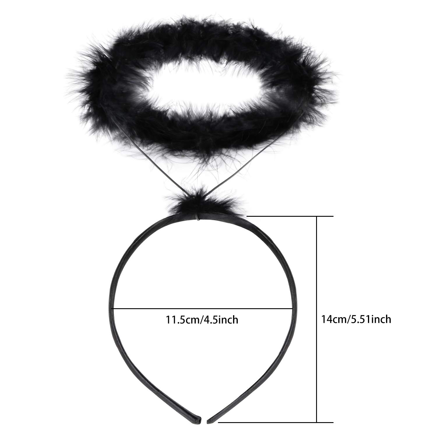 2 Pack Angel Halo Headbands Feather Angel Headband Black Halo Headband Hallow…