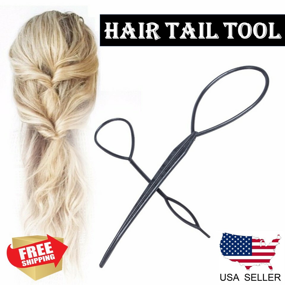 2PCS Fashion Topsy Magic Simple Tail Hair Braid Ponytail Maker Clip Styling Tool