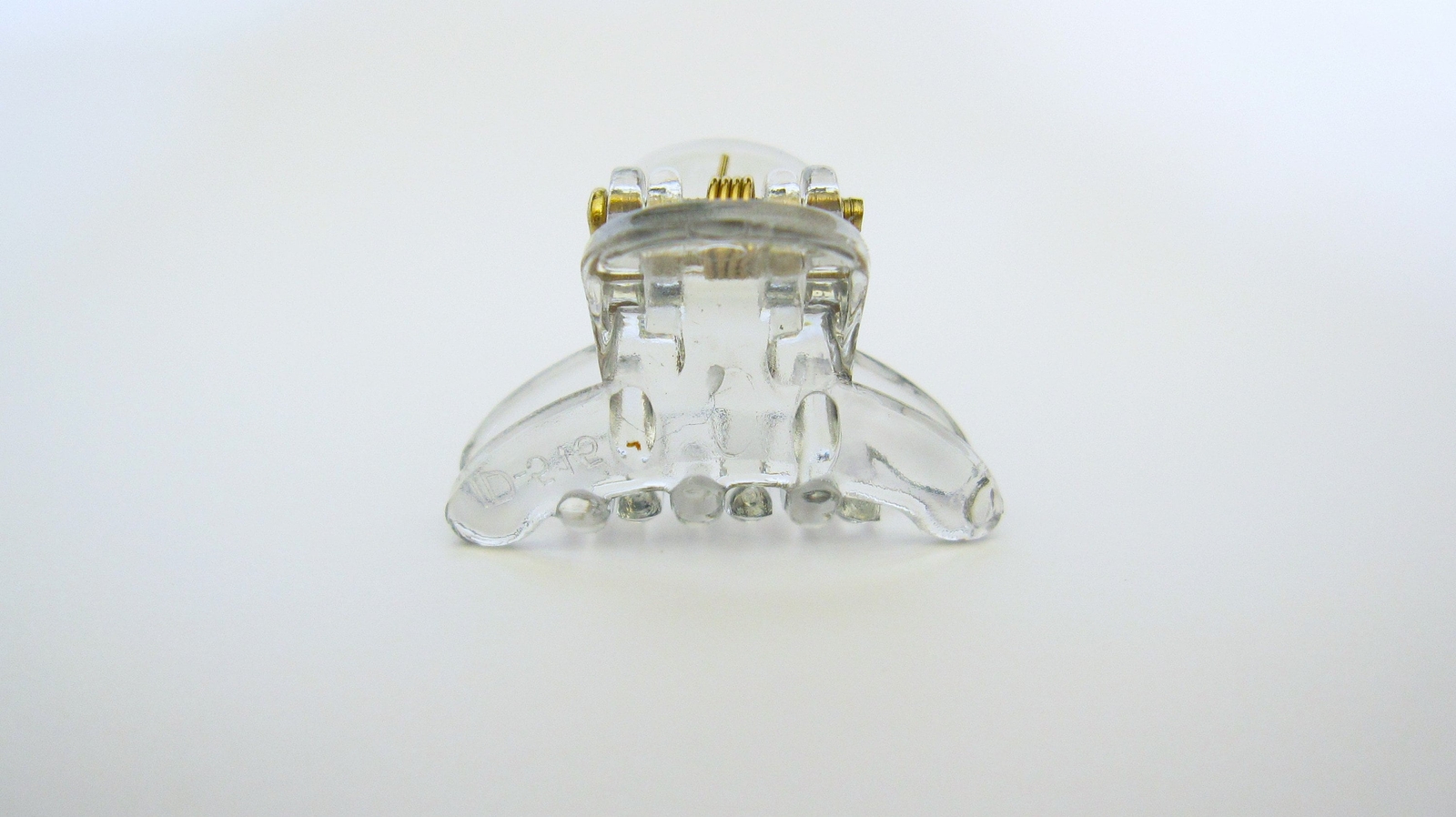Extra tiny mini clear transparent peach gray hair claw clip for fine, thin hair