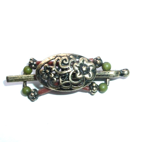 Mini Lilla Rose Flexi Hair Clip Green Floral Art Nouveau New w Tag
