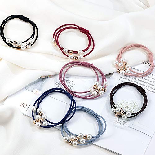 20 Pcs Korean Hair Accessories for Girls – Multi Layer Hair Rings with Pearls,