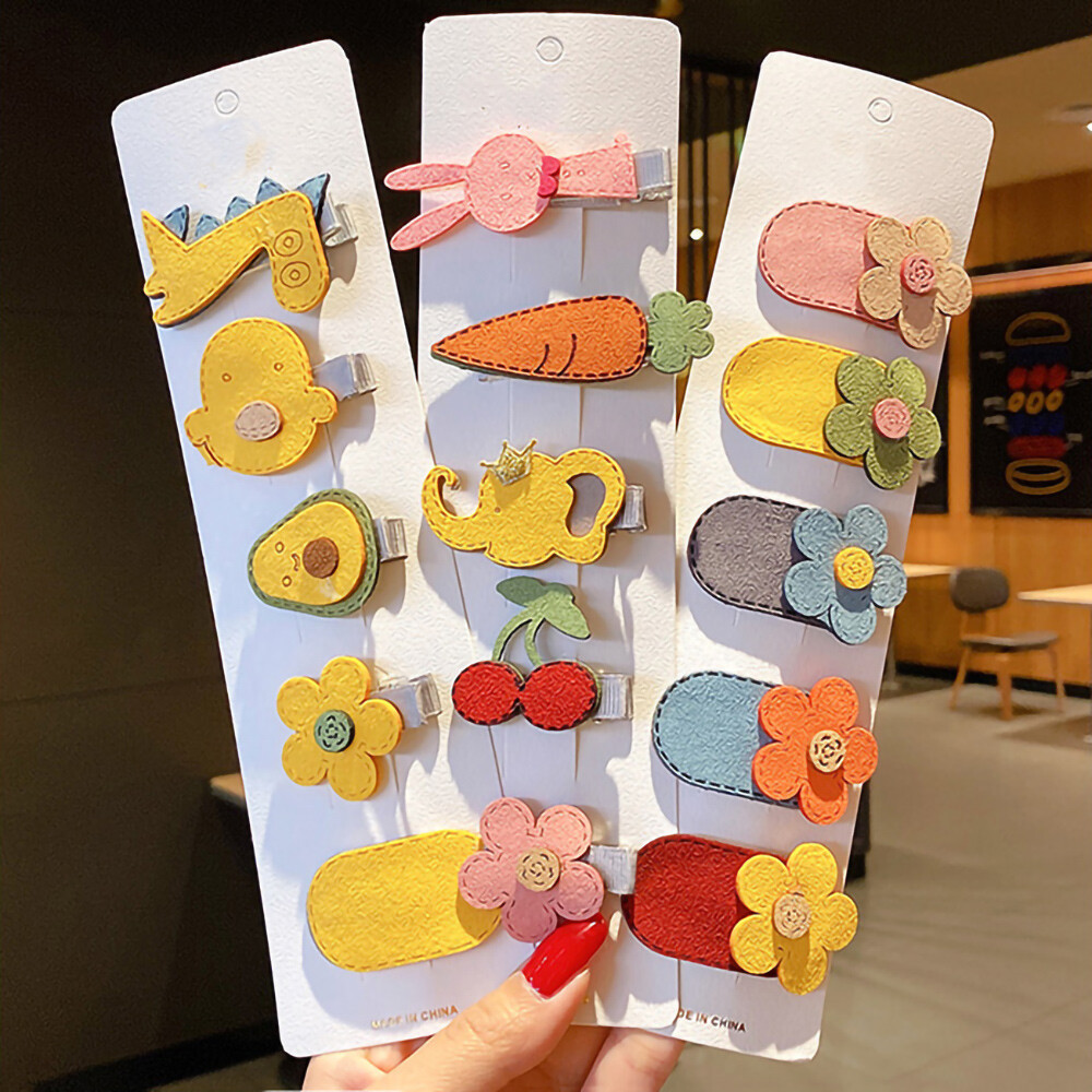 5pcs/set Cute Colorful Cartoon Hairpins Hair Clips Hair Accessories for Girls