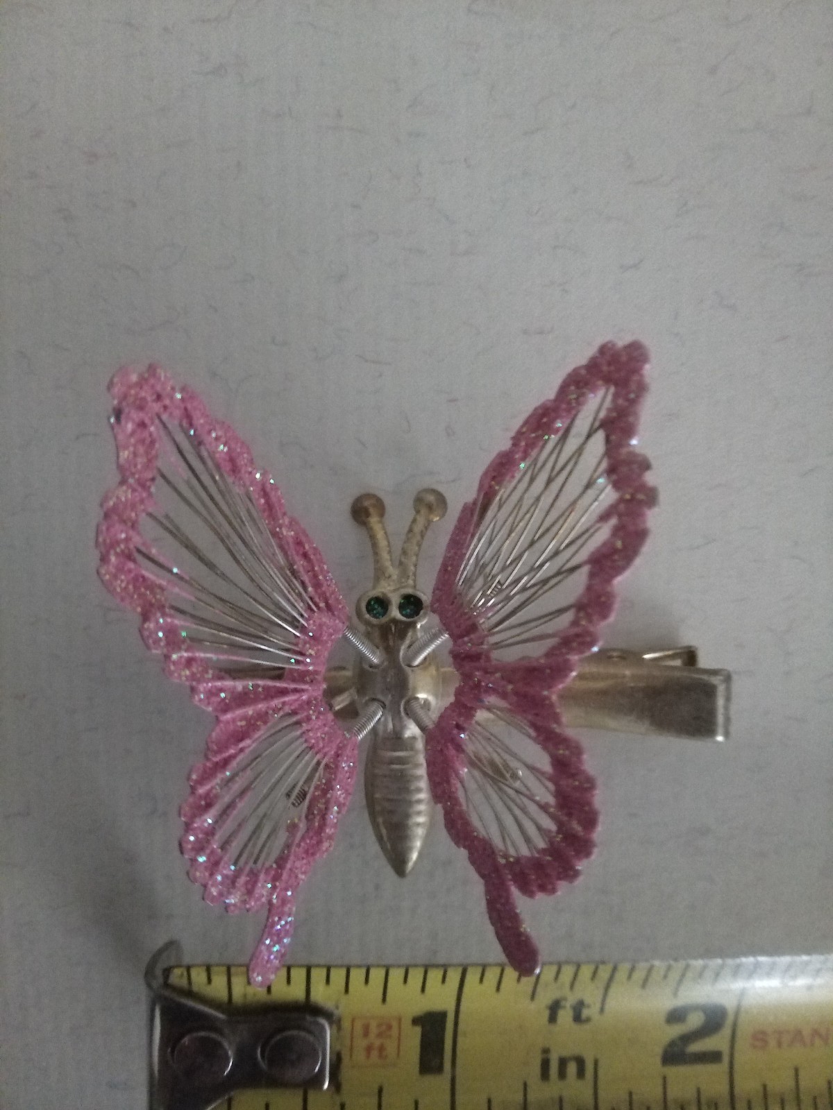Butterfly Pink vintage Metal Hair Clip, y2k Women Teens Casual Party Accessory