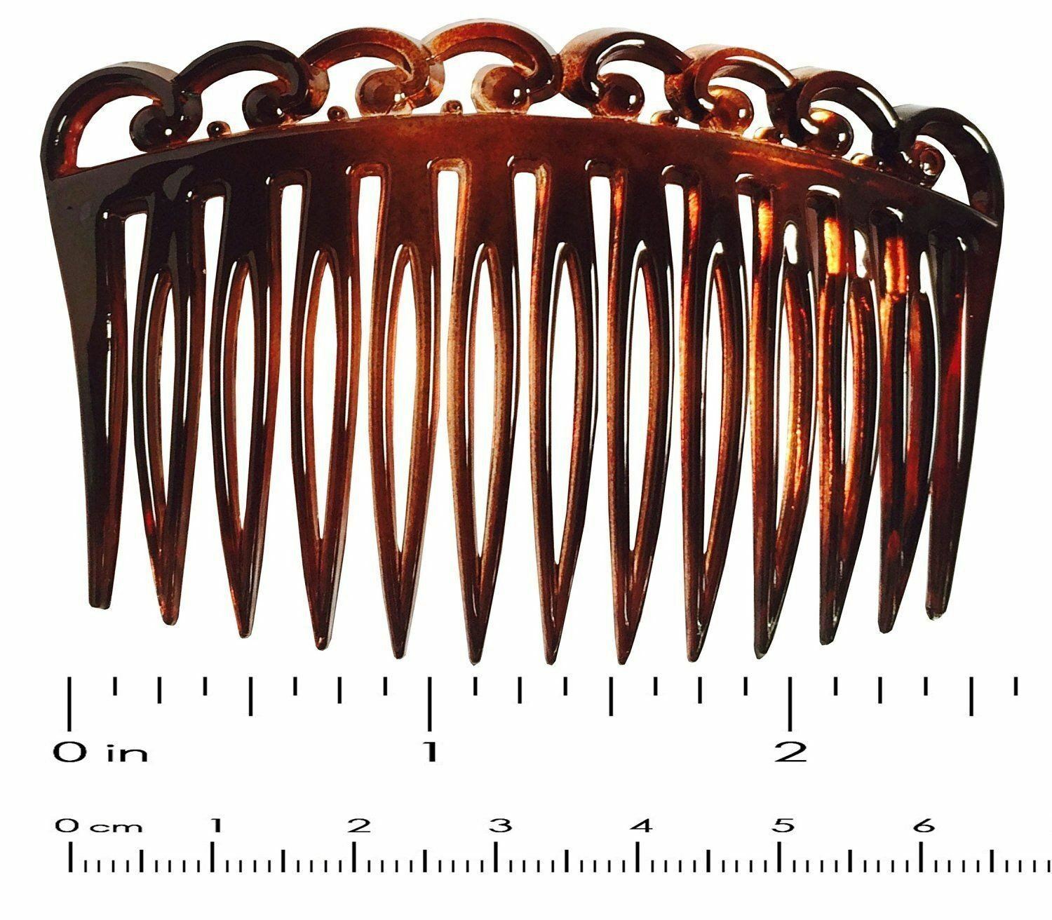 Parcelona French Set of 2 Medium Swirl Shell Side Hair Combs