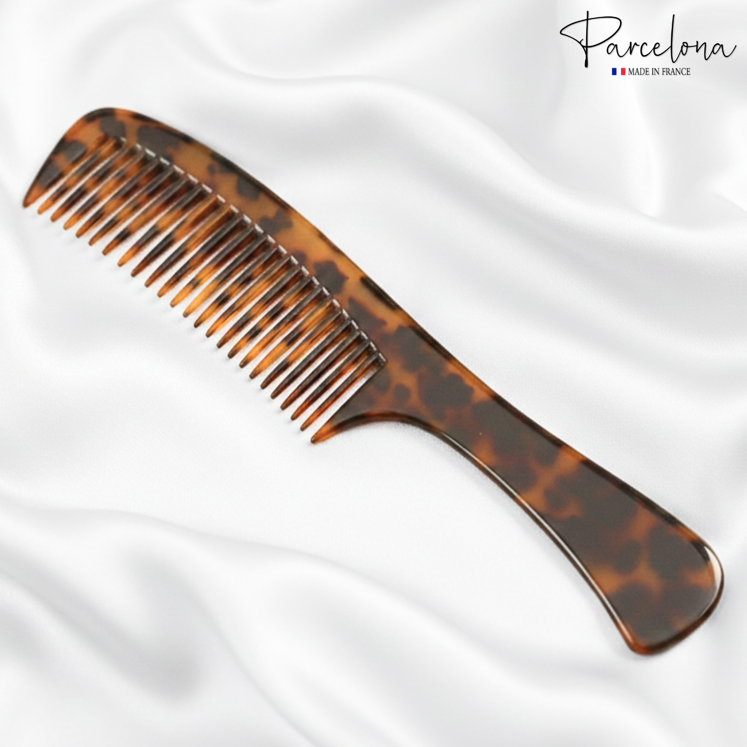 Parcelona French Wide Tooth Detangling Comb Cellulose Acetate Hair Comb Clip