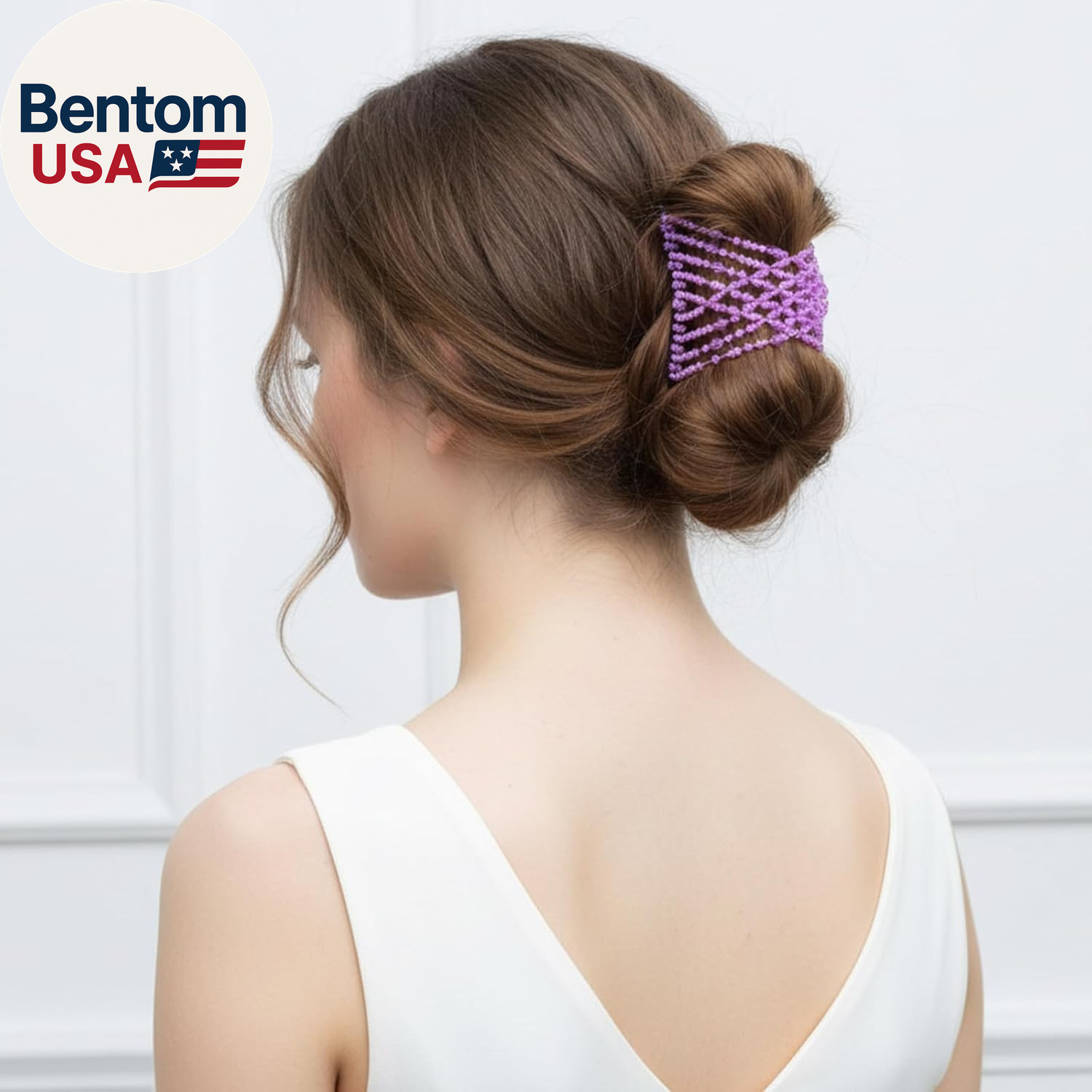 6Pcs Magic Hair Comb Stretchy Hair Clip Adjustable Beaded Hairpins Elastic No Cr