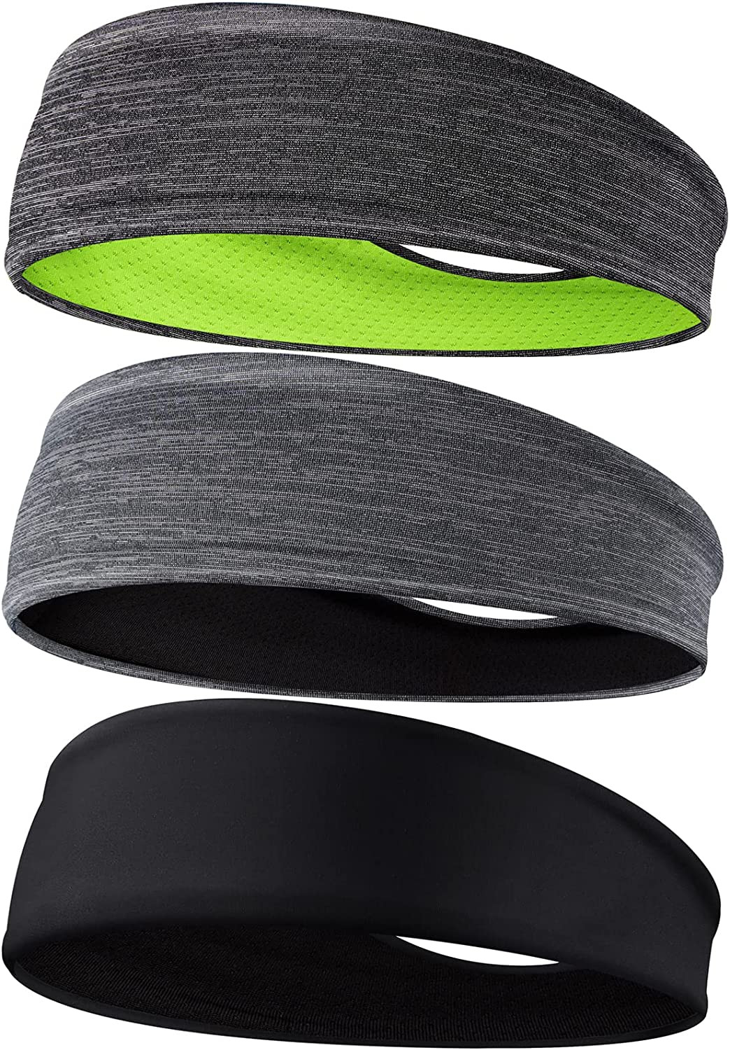 Men’s Headbands, 3-Pack Head Band for Men, Sport Sweatbands for Running Fitness