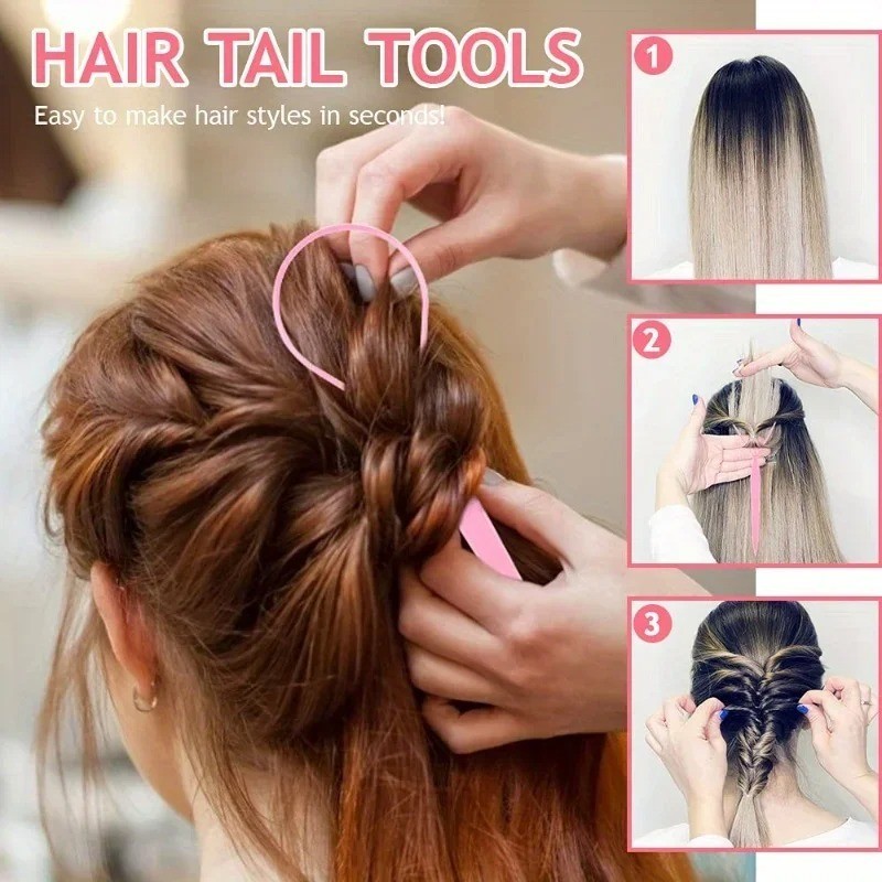 4/5pcs/Set Hair Loop Tool Set 2pcs French Braid Tool Loop 1pc Rat Tail Comb 1pc