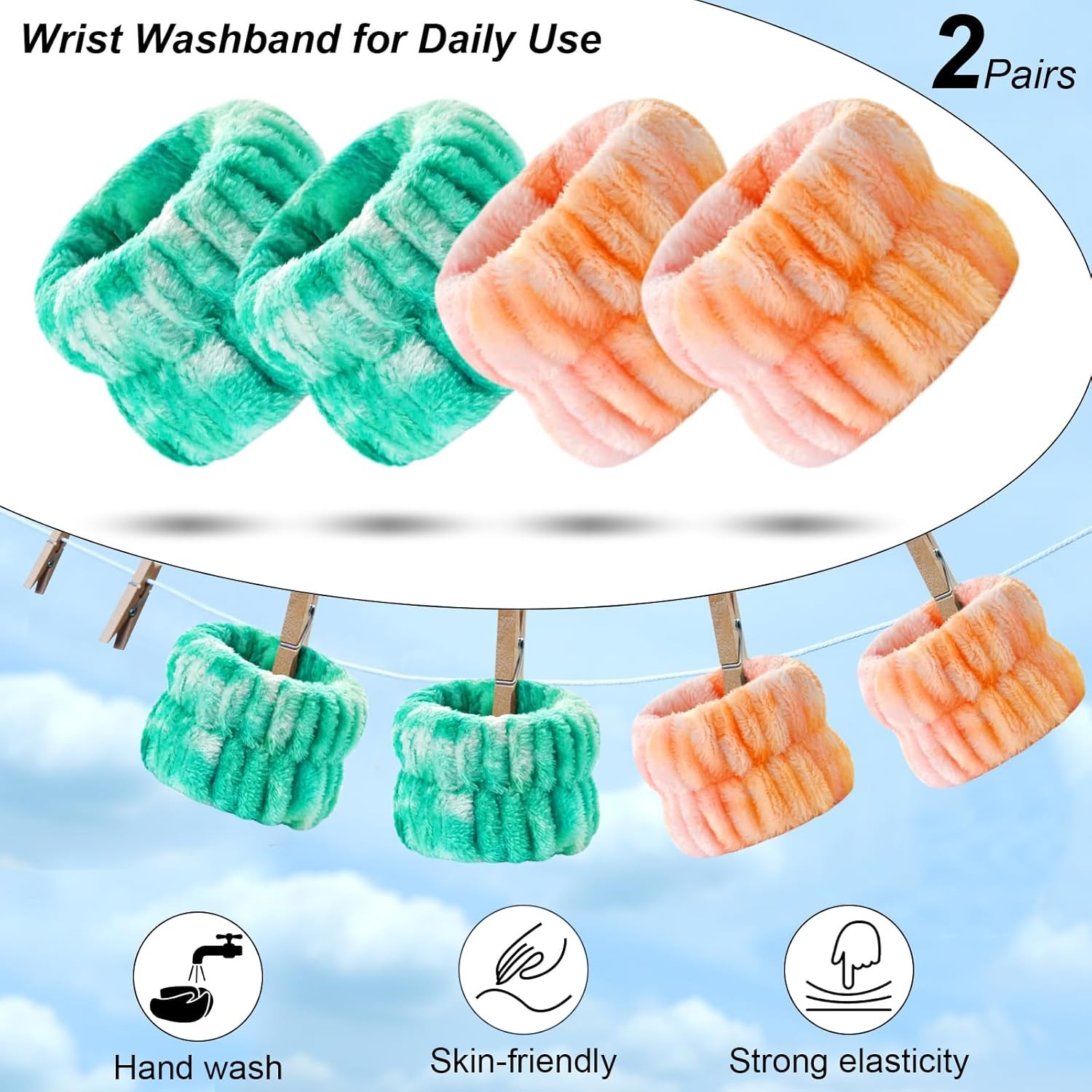 6pcs Headband and Wristband for Face Washing, Makeup Spa Skincare Headband, Skin