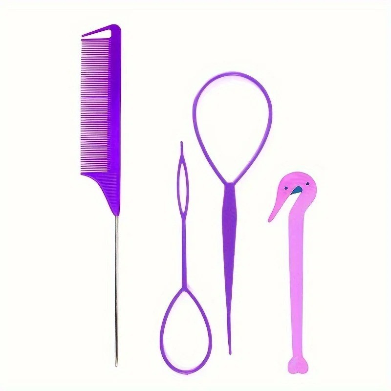 4/5pcs/Set Hair Loop Tool Set 2pcs French Braid Tool Loop 1pc Rat Tail Comb 1pc