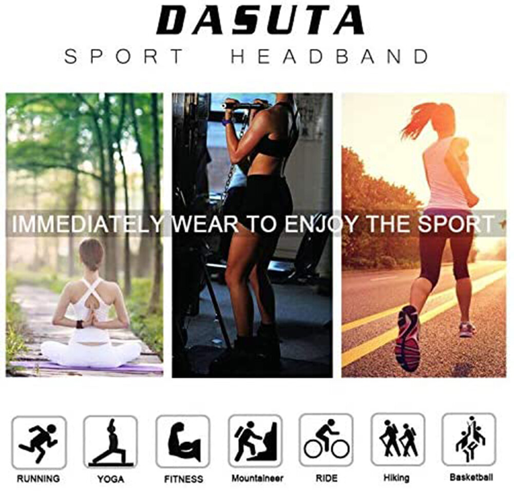 Workout Headbands Fitness Yoga Elastic Non Slip Wicking Headscarf for Men Womens