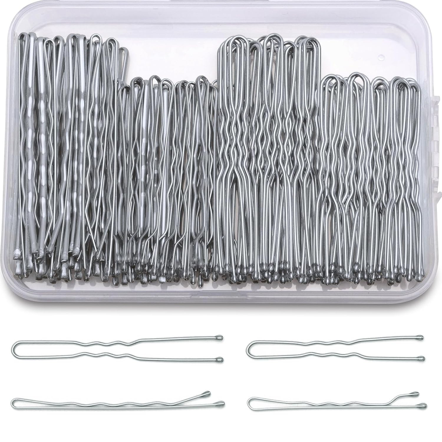 200 Pcs Bobby Pins U Shaped Hair Pins Kit for Women, Silver | Versatile Size, Bu