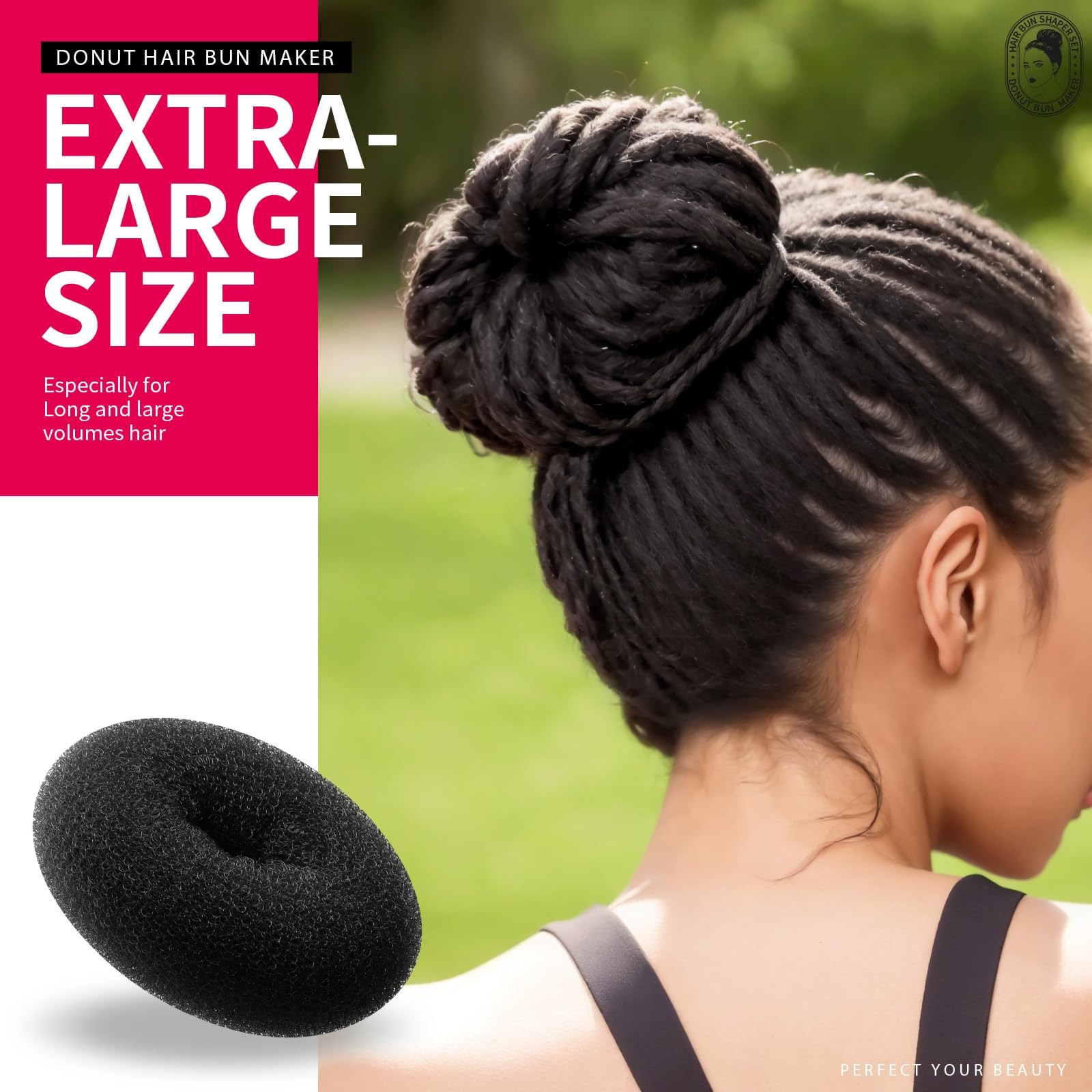 7 Pcs Donut Hair Bun Maker Set Doughnut Bun Ring Styler Maker for Women