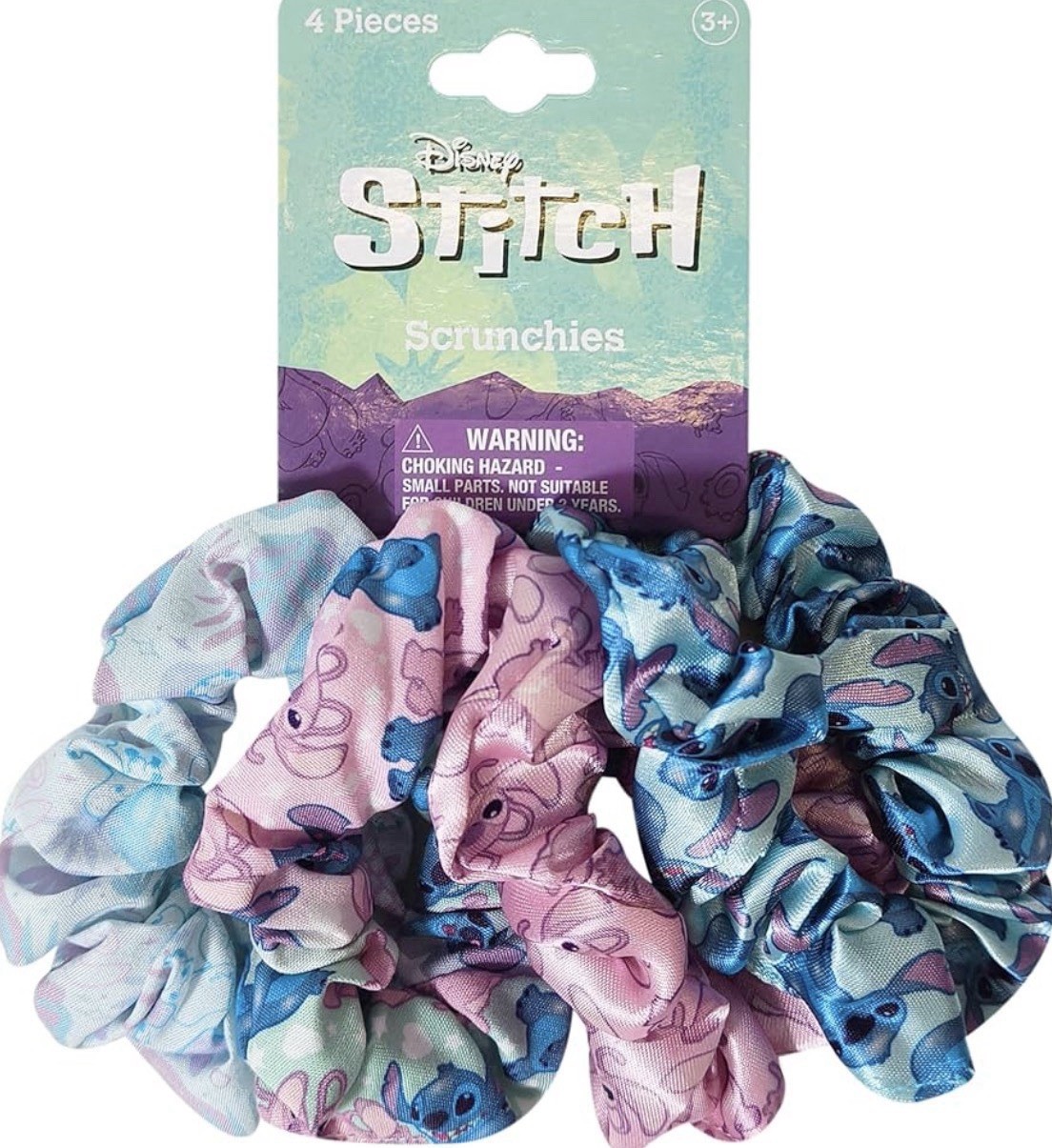 Disney 4 Pack of Lilo And Stitch Scrunchies Hair Kids Girls Women Hair Care