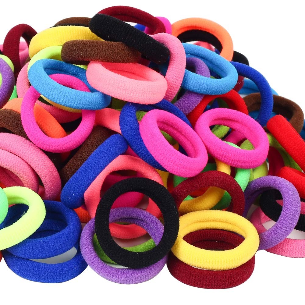 Baby Hair Ties, Cotton Toddler Hair Ties for Girls and Kids, Multicolor Small