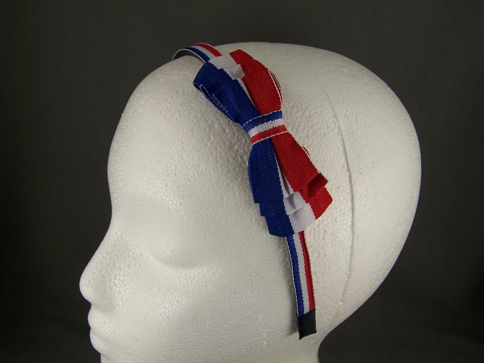 Red White Blue 4th of July plastic headband grip teeth hair band accessory flag