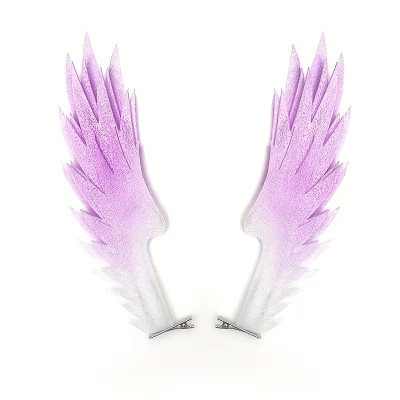 6x Purple Angel Wings lightweight Foam Anime Cosplay Prop Headpiece Hair Clips