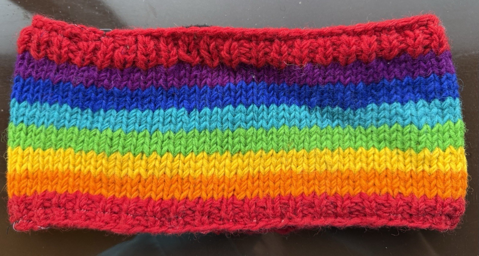 HEADBAND Nepal Hand Made Wool Head Band New Crochet Rainbow Pride #ö
