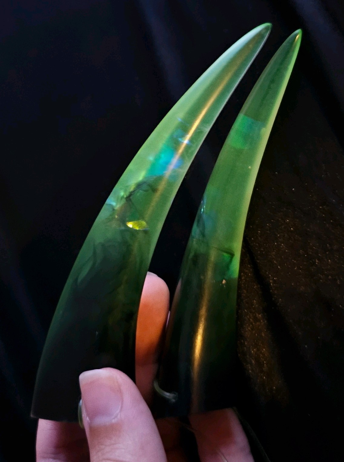 Green and Black Acrylic Devil/Demon Horns for Cosplay/Fashion/AlternativeFashion