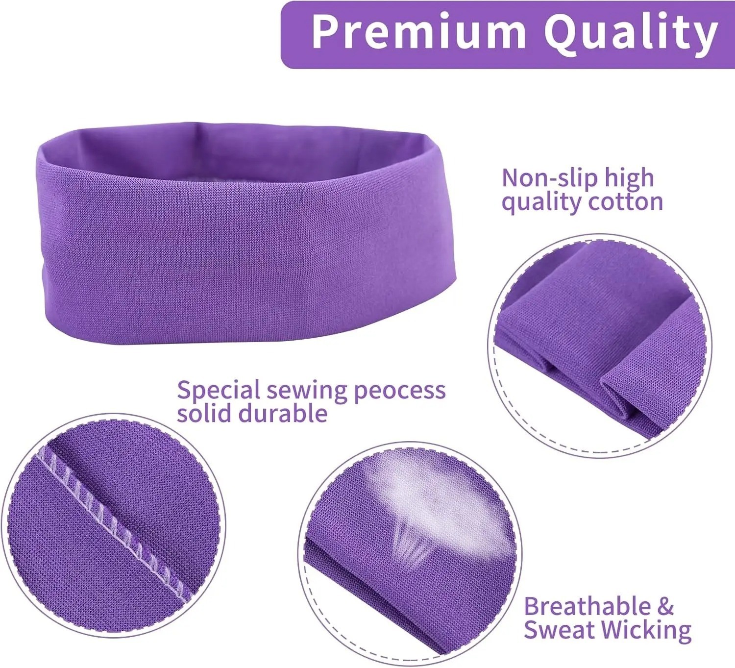 18PCS Sports Headbands Women Men Non Slip Sweatband Yoga Running Gym Band