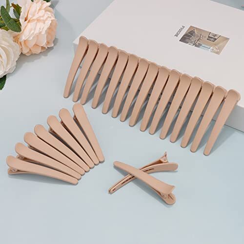 24 PCS Hair Clips for Styling Sectioning – 3.1 Inch Matte Alligator No Khaki