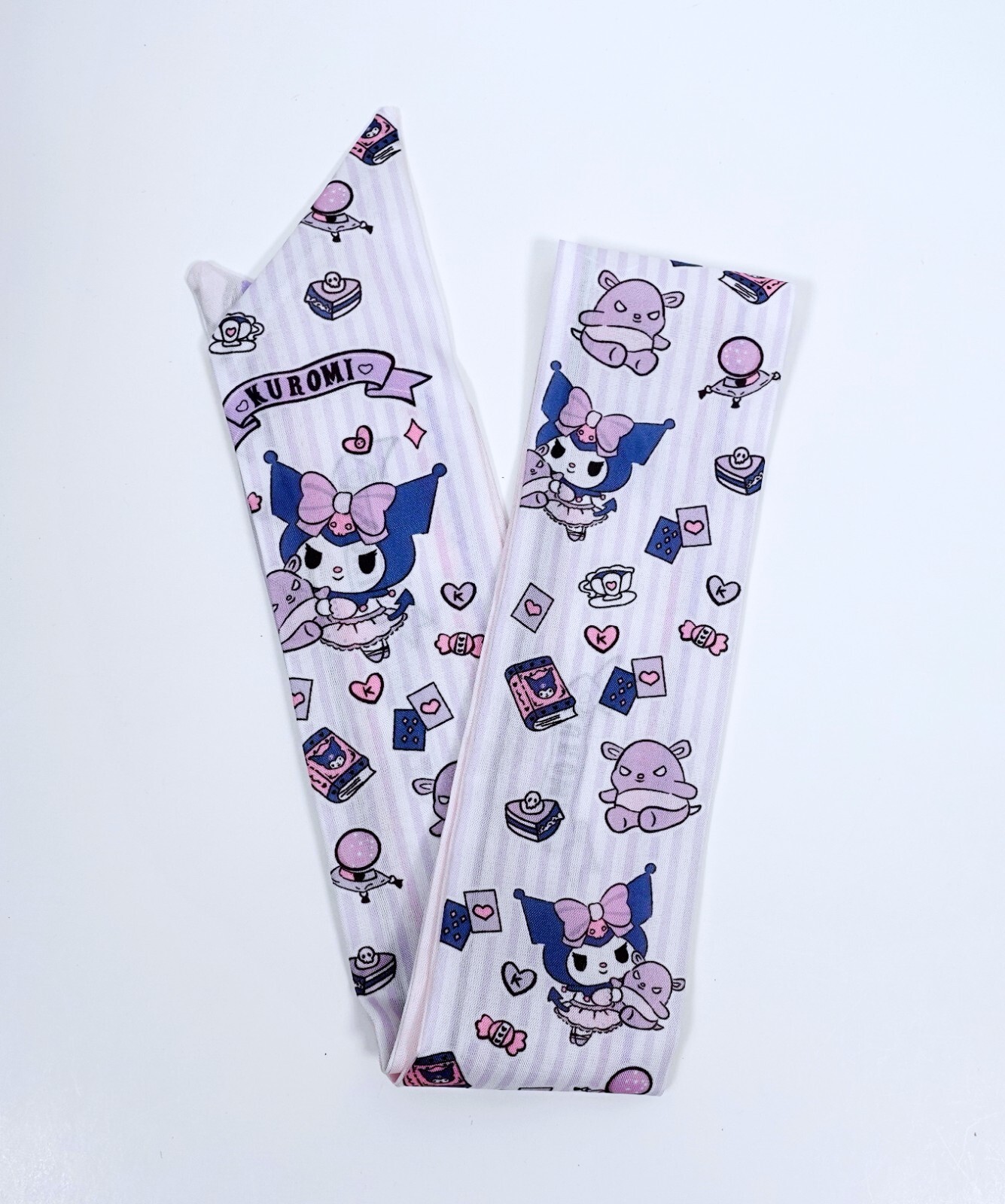 Sanrio Kuromi Headband Scarf Hairband Bag Strap Purse Scarf Hair Tie Bow Ribbon