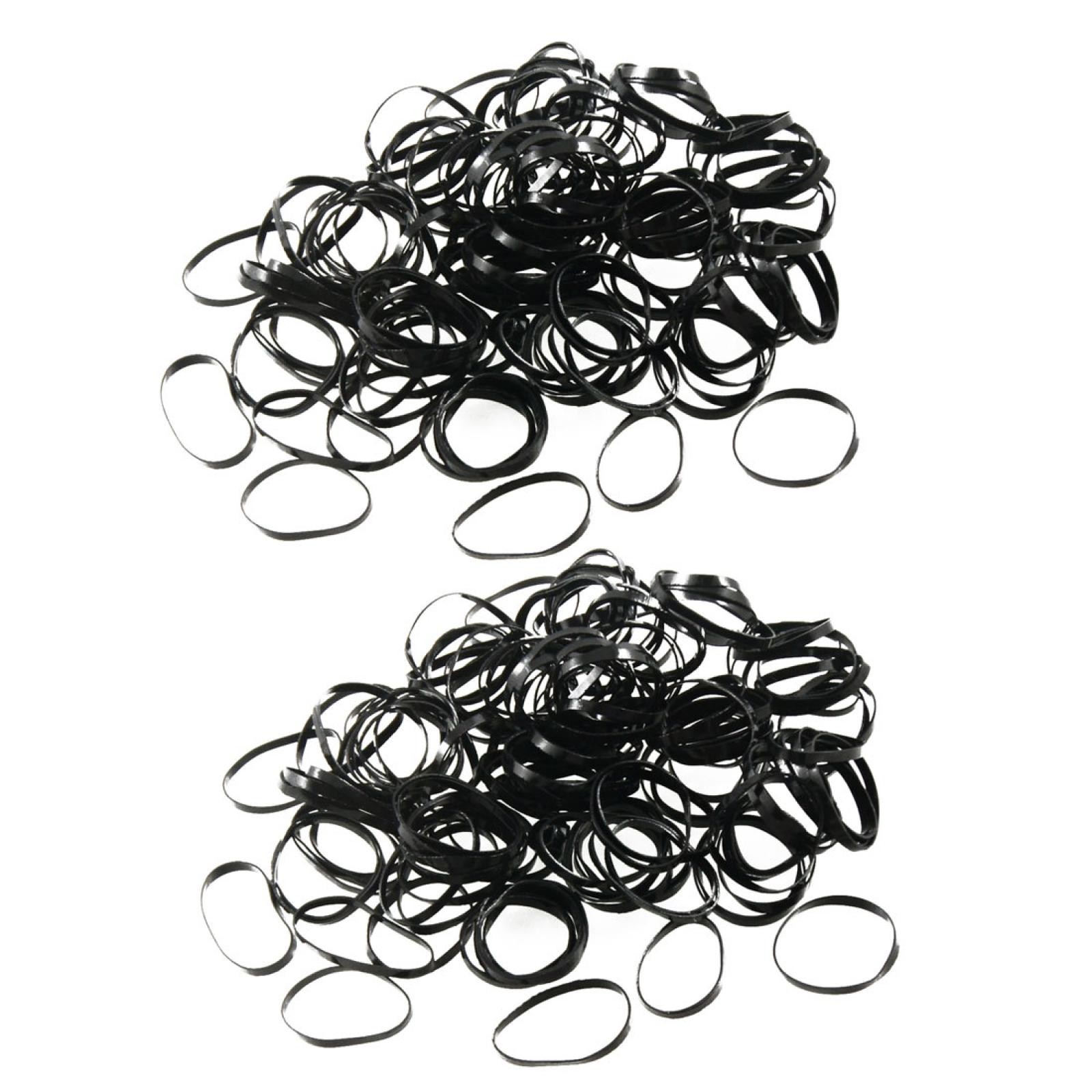 Rubber Elastic Hair Tie Ring Head Rope Band Ponytail Holders Black 300 PCS