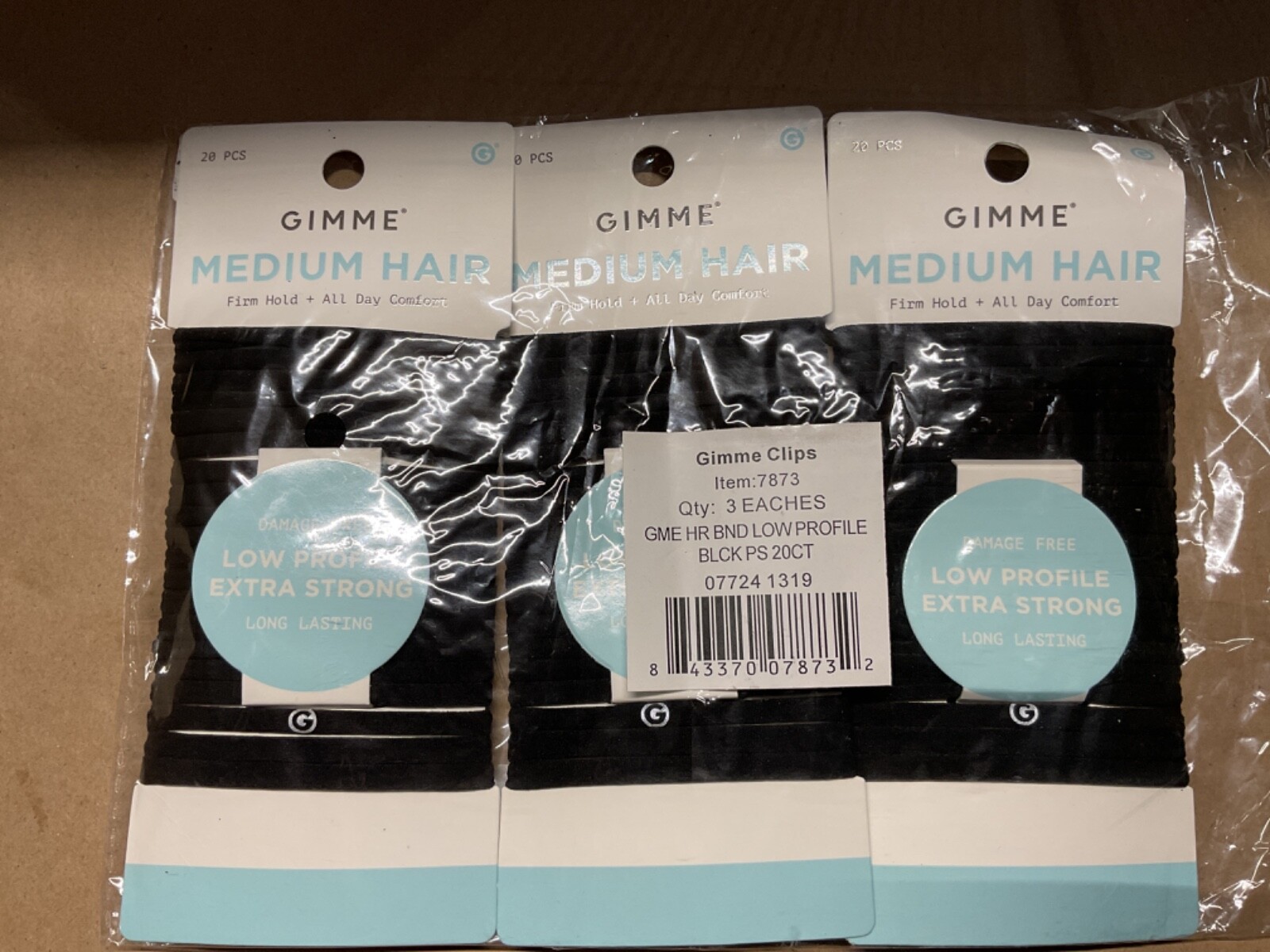 Gimme Beauty Medium Low Profile Hair Tie Bands – 20ct Per Pack (3 Packs)