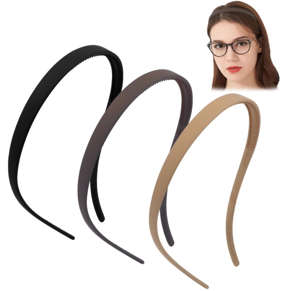 8X Flex Plastic Comfortable Hairbands +20Pcs Black Hair Ties Set for Women Girl