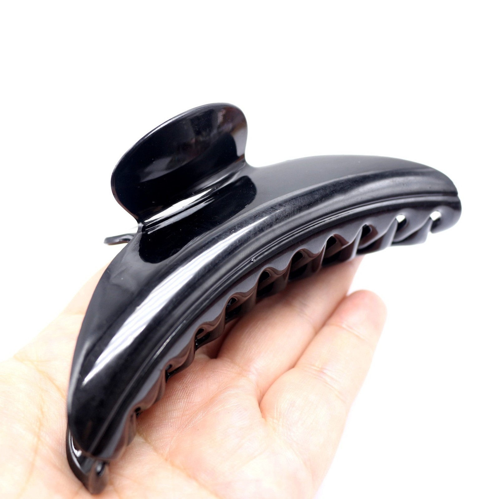 2 Pcs Black Plastic Hair Claw Clips – 115mm Large Hairpins Shark Clips for Women