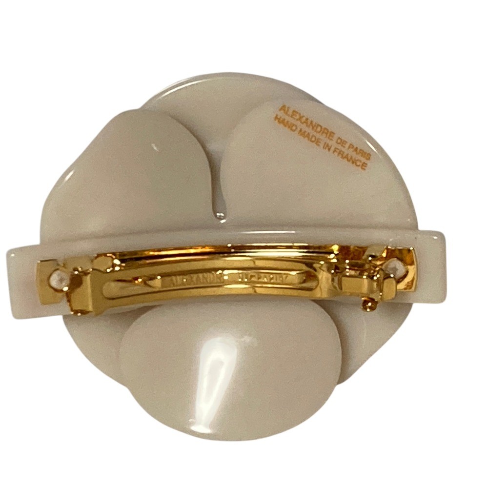 ALEXANDRE DE PARIS Flower Motif Camellia Pastel Barrette Beige Women USED